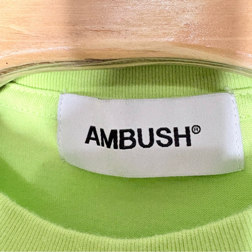 Ambush Neon Green Utility Waist Pocket T Shirt Small AW19 Japan - Picture 4 of 11